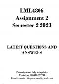 LML4806 Assignment 2 Semester 2 2023