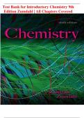 Test Bank for Introductory Chemistry 9th Edition Zumdahl | All Chapters Covered