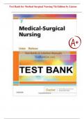 Test Bank for Medical-Surgical Nursing, 7th Edition by Adrianne Dill Linton, Mary Ann Matteson |All Chapter With Verified Answers