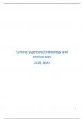 Summary of the course: Genome Technology and Applications (19/20)
