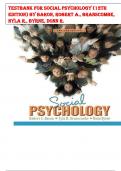 TESTBANK FOR SOCIAL PSYCHOLOGY (12TH EDITION) BY BARON, ROBERT A., BRANSCOMBE, NYLA R., BYRNE, DONN R.