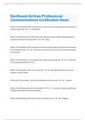 Southwest Airlines Professional Communications Certification 201 Questions With Correct Answers/Success Guaranteed