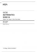 AQA GCSE MATHEMATICS Higher Tier Paper 1 MARK SCHEME 2023: Non-Calculator