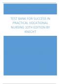 Knecht: Test Bank for Success in Practical Vocational Nursing 10th Edition by Lisa Carroll and Janyce L. Collier