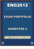 ENG2612 PORTFOLIO EXAM (COMP LETE ANSWERS) Semester 2 2023 - DUE 19 October 2023