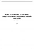 NURS 6670 Midterm Exam Latest-Questions and Verified Answers 