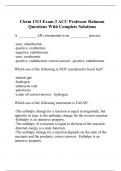 Chem 1311 Exam 3 ACC Professor Rahman Questions With Complete Solutions