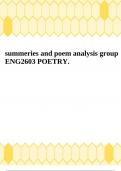 summeries and poem analysis group ENG2603 POETRY.