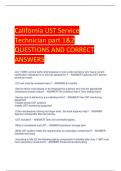 California UST Service  Technician part 1&2 QUESTIONS AND CORRECT  ANSWERS