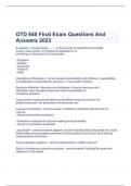  OTD 640 Final Exam Questions And Answers 2023