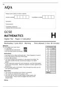 AQA GCSE MATHEMATICS Higher Tier Paper 2 QUESTION PAPER 2023: Calculator