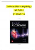 TEST BANK For Human Physiology 16th Edition By Stuart Fox | Verified Chapter's 1 - 20 |