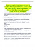 Emergency Vehicle Operations and Control (EVOC) Certification Exam (2018 Law Enforcement Recruit Academy, 720 Hours, WI) | Questions & Answers (100% Verified- Rated A+)