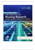 Test Bank For Burns and Groves The Practice of Nursing Research 9th Edition||ISBN NO-10,0323673171||ISBN NO-13,978-0323673174||Complete Guide||Latest Update ||