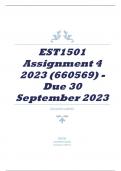 EST1501 Assignment 4 2023 (660569) - Due 30 September 2023