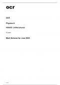 ocr A Level Physics A H556/03 Mark Scheme June2023.