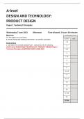 AQA A-level DESIGN AND TECHNOLOGY: PRODUCT DESIGN Paper 1  Technical Principles QUESTION PAPER JUNE 2023 
