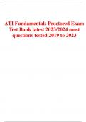 ATI Fundamentals Proctored Exam  Test Bank latest 2023/2024 most  questions tested 2019 to 2023