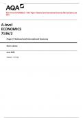 AQA A-level ECONOMICS  7136/2 Paper 2 National and International Economy Mark scheme June  2023