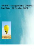 HES4811 Assignment 3 (799045)-Due Date : 06 October 2023.