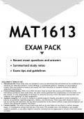 MAT1613 EXAM PACK 2023 - DISTINCTION GUARANTEED