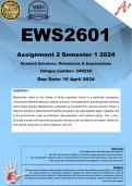 EWS2601 Assignment 2 (COMPLETE ANSWERS) Semester 1 2024 (249226) - DUE 16 April 2024