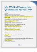 MN 553-Final Exam review Questions and Answers 2023.