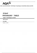 AQA  A-level PSYCHOLOGY  7182/2 Paper 2  Psychology in context Mark scheme June 2023
