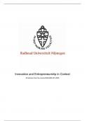 College aantekeningen Innovation and entrepreneurship in context  (MAN-MIE001-V-1)