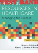TEST BANK for Human Resources in Healthcare: Managing for Success, 4th Edition by Bruce Fried. ISBN: 9781567937084. (Complete 15 Chapters)