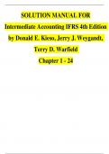 SOLUTION MANUAL FOR Intermediate Accounting IFRS 4th Edition by Donald E. Kieso, Jerry J. Weygandt, Terry D. Warfield| Verified Chapter's 1 - 24 | Complete