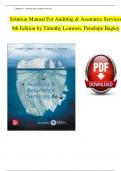 Solution Manual For Auditing and Assurance Services 9th Edition by Timothy Louwers, Penelope Bagley| Verified Chapter's 1 - 12 | Complete