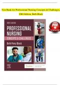 TEST BANK For Professional Nursing Concepts & Challenges, 10th Edition, Beth Black PhD, RN, FAAN| Verified Chapter's 1 - 16 | Complete