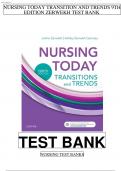 NURSING TODAY TRANSITION AND TRENDS 9TH EDITION ZERWEKH TEST BANK