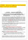 LCP4804 - Exam| Advanced Indigenous Law Summary Notes Trial Exam and Answers.