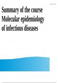 Summary of the course Molecular epidemiology of infectious diseases