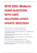 ISYE 6501 Midterm EXAM QUESTIONS  WITH 100%  SOLUTIONS LATEST  UPDATE 2023/2024