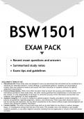 BSW1501 EXAM PACK 2023 - DISTINCTION GUARANTEED