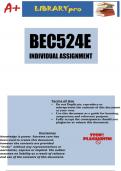 BEC524E October/November Assignment (DETAILED ANSWERS) 2023 - Individual Assessment WITH detailed Answers for DISTINCTION!!