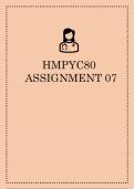 HMPYC80 - Assignment 7 - 2023 (All possible MCQ’s)