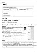 AQA GCSE COMPUTER SCIENCE Paper 2 JUNE 2023 QUESTION PAPER AND MARK SCHEME