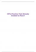 CETa Practice Test Already Graded to Pass!!