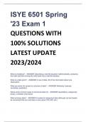 ISYE 6501 Spring  '23 Exam 1 QUESTIONS WITH  100% SOLUTIONS  LATEST UPDATE  2023/2024