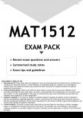 MAT1512 EXAM PACK 2023 - DISTINCTION GUARANTEED