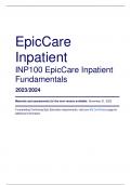 EpicCare Inpatient INP100 EpicCare Inpatient Fundamentals  2023/2024