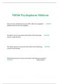 NR 546 Psychopharmacology for the Psychiatric-Mental Health Nurse Practitioner MIDTERM 2023/2024 