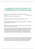 LEADERSHIP AND MANAGEMENT ATI COMPREHENSIVE EXAM STUDYGUIDE