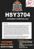 HSY3704 assignment 2 Semester 2 2023 (answers)