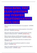 HOSA BOWL TEST  EXAM QUESTION  AND VERIFIED  SOLUTIONS LATEST  2023/2024