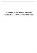 NRNP 6675-15 Week 6 Midterm Exam 2023 (100% Correct Answers)